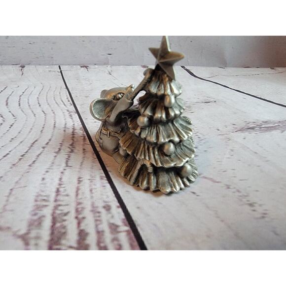 Hudson Pewter Christmas Tree Mouse Decorating Tree 1982 - Picture 4 of 10